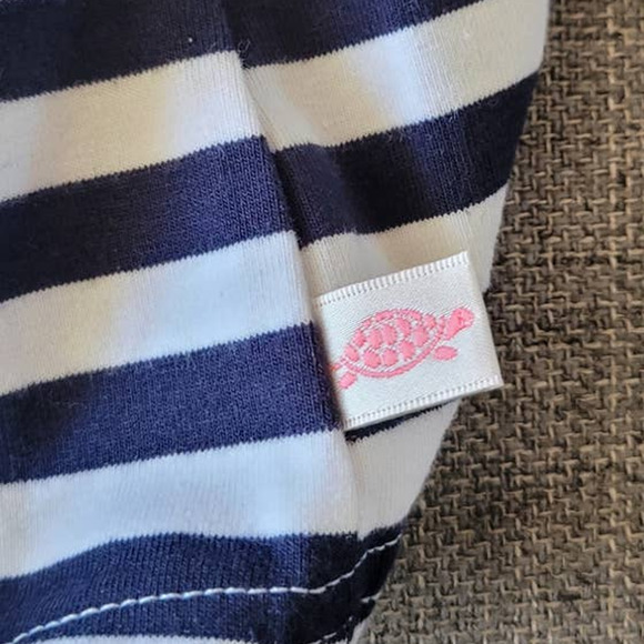Lolly Wolly Doodle Navy Stripe Half Sleeve Dress Size Small - Picture 4 of 5